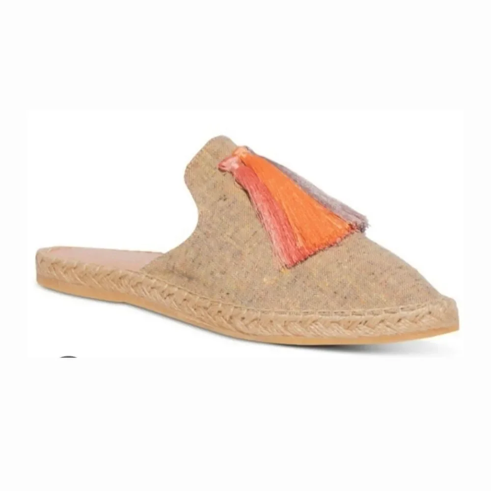 Silvia Cobos Sunrise Mules Espadrille Flats With Tassles Size 8.5